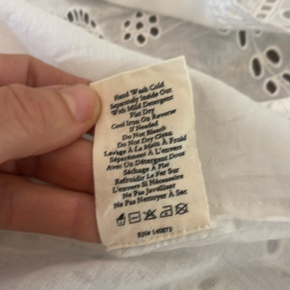 Love Shack Fancy Onika White Cotton Eyelet Mini Skirt, size 8 - Picture 10 of 11